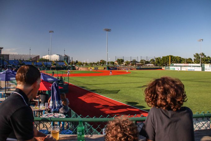 Patrons view the Sioux Falls Canaries baseball field