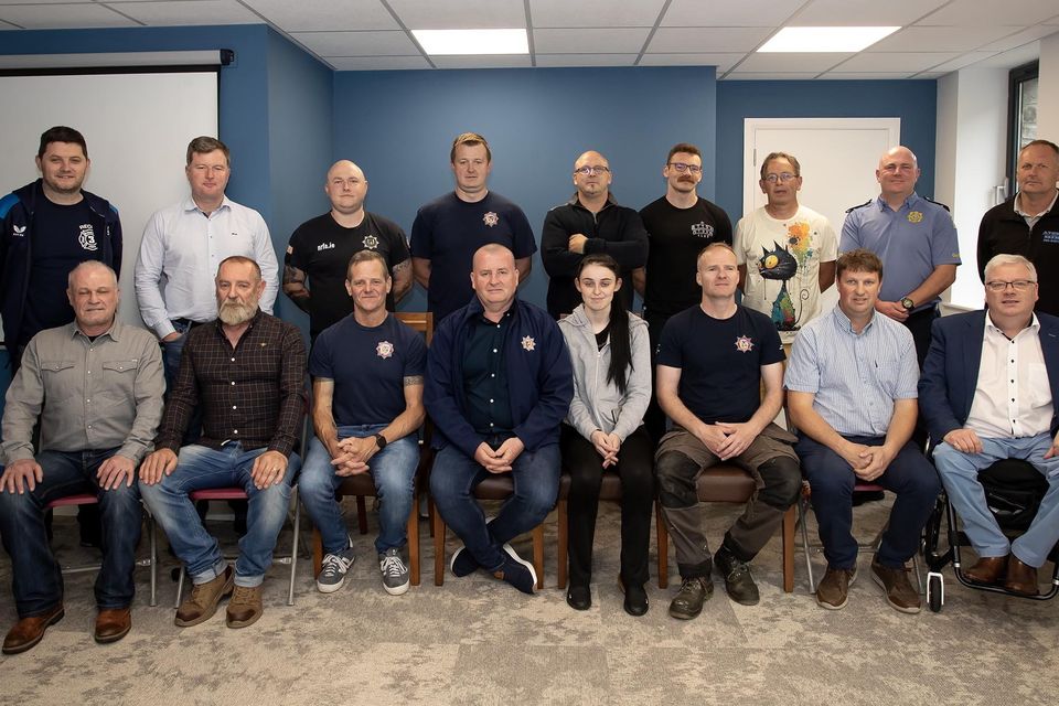 The launch of the firefighter charity cycle.  Photo;  Mary Browne