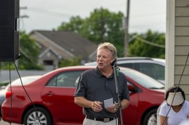Terry Ray talking about his experiences at the Save Mason Rudolph Golf Rally. May 31, 2024 (Jeff Danault)