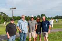 Andy Horton, Bill Langford, Gavin Bearden, Kim Schneck and Ed. Schneck at the golf course rally Save Mason Rudolph. May 31, 2024 (Jeff Danault)