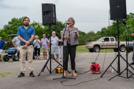 Karen Reynolds Speaks at Save Mason Rudolph Golf Course Rally. May 31, 2024 (Jeff Danault)