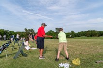 Getting Tips on Driving the Save Mason Rudolph Golf Rally. May 31, 2024 (Jeff Danault)