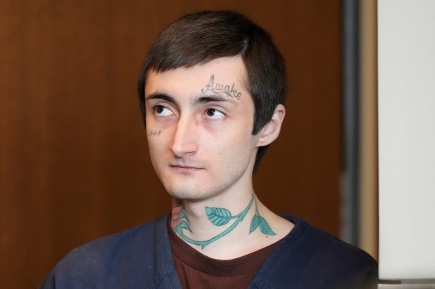 Robert E. Crimo III, appears for a case management meeting before Judge Victoria A. Rossetti in Lake County Court Wednesday, April 24, 2024, in Waukegan, Illinois.  Crimo III is accused of killing seven people and injuring dozens more in a shooting spree.  at an Independence Day parade in the Chicago suburb of Highland Park, Illinois (AP Photo/Nam Y. Huh, Pool)