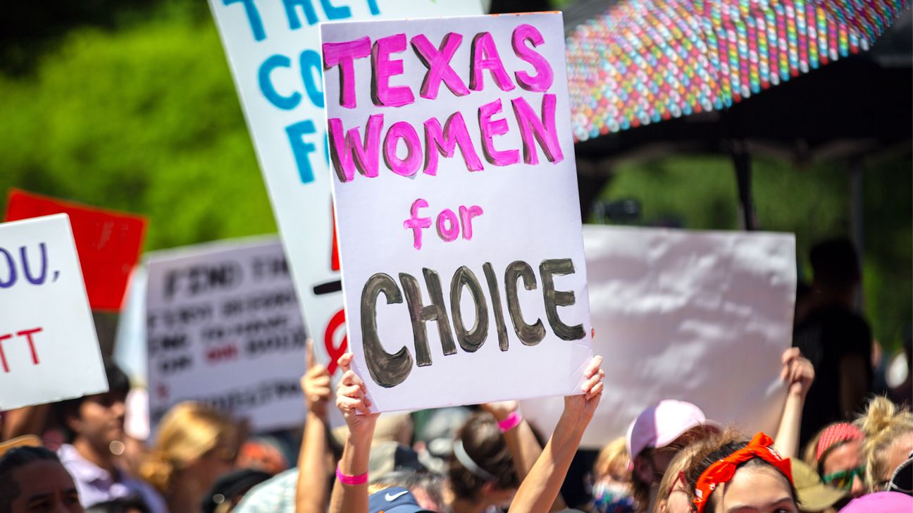 People at an anti-abortion protest in Texas.
