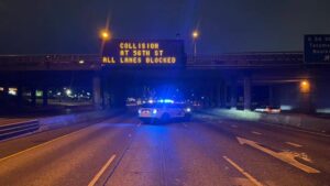 Photo: NB I-5 at 56th car crash, June 2, 2024. 