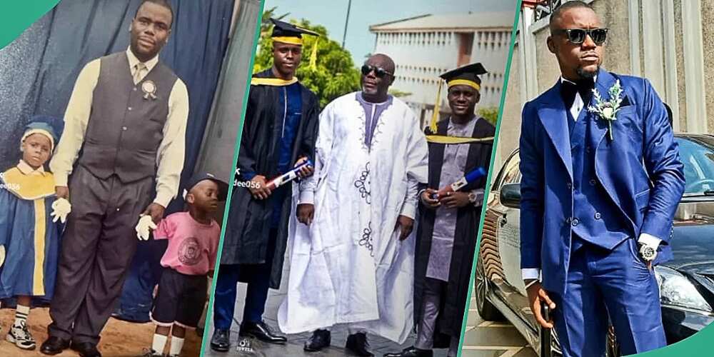 Nigerian father recreates throwback photo with son