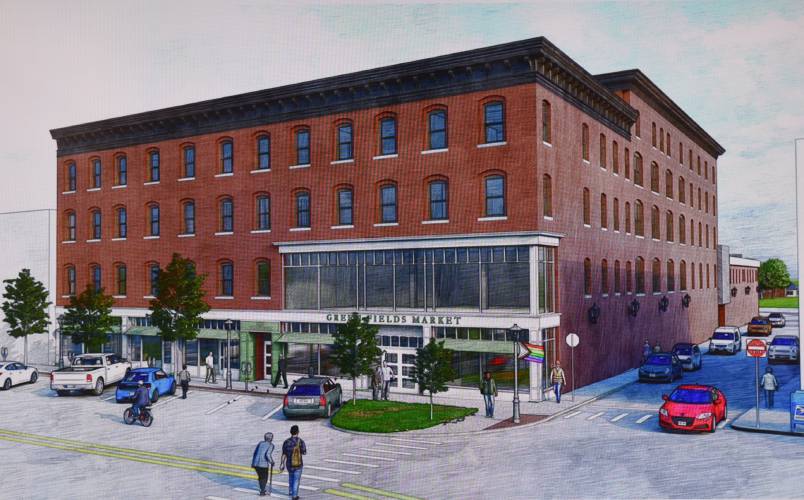 An artist's rendering of what Green Fields Market might look like in the former Wilson's Department Store building on Main Street in Greenfield.